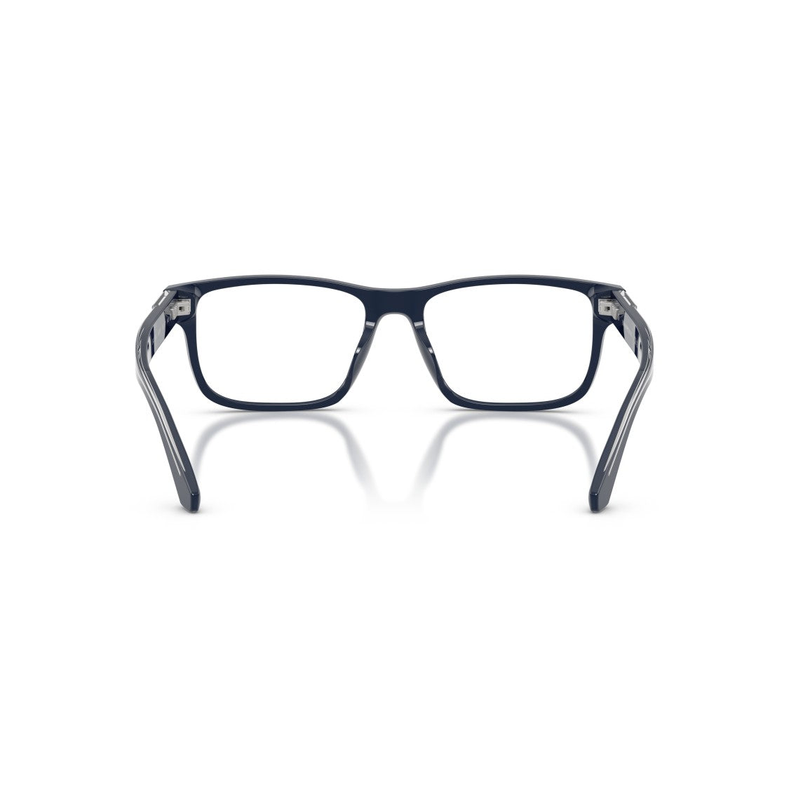 Emporio Armani 0Ea3265u Rectangular Black Acetate Eyeglasses With Metallic Accents