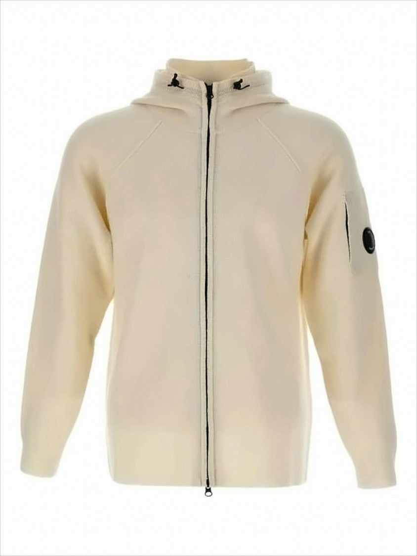 C.P. Company Grs Full-Zip Hooded Sweater In Soft Wool Blend