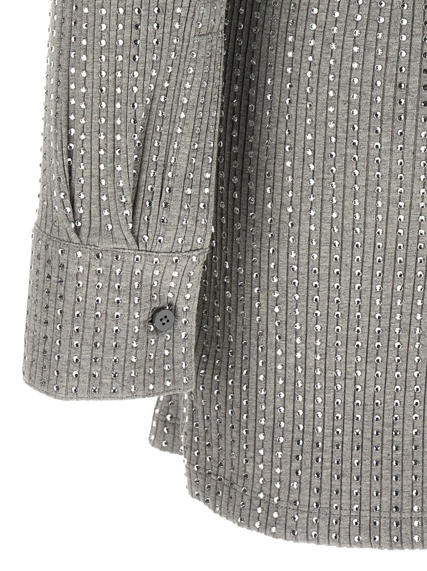 The Attico Ribbed Stretch Cotton Mini Dress