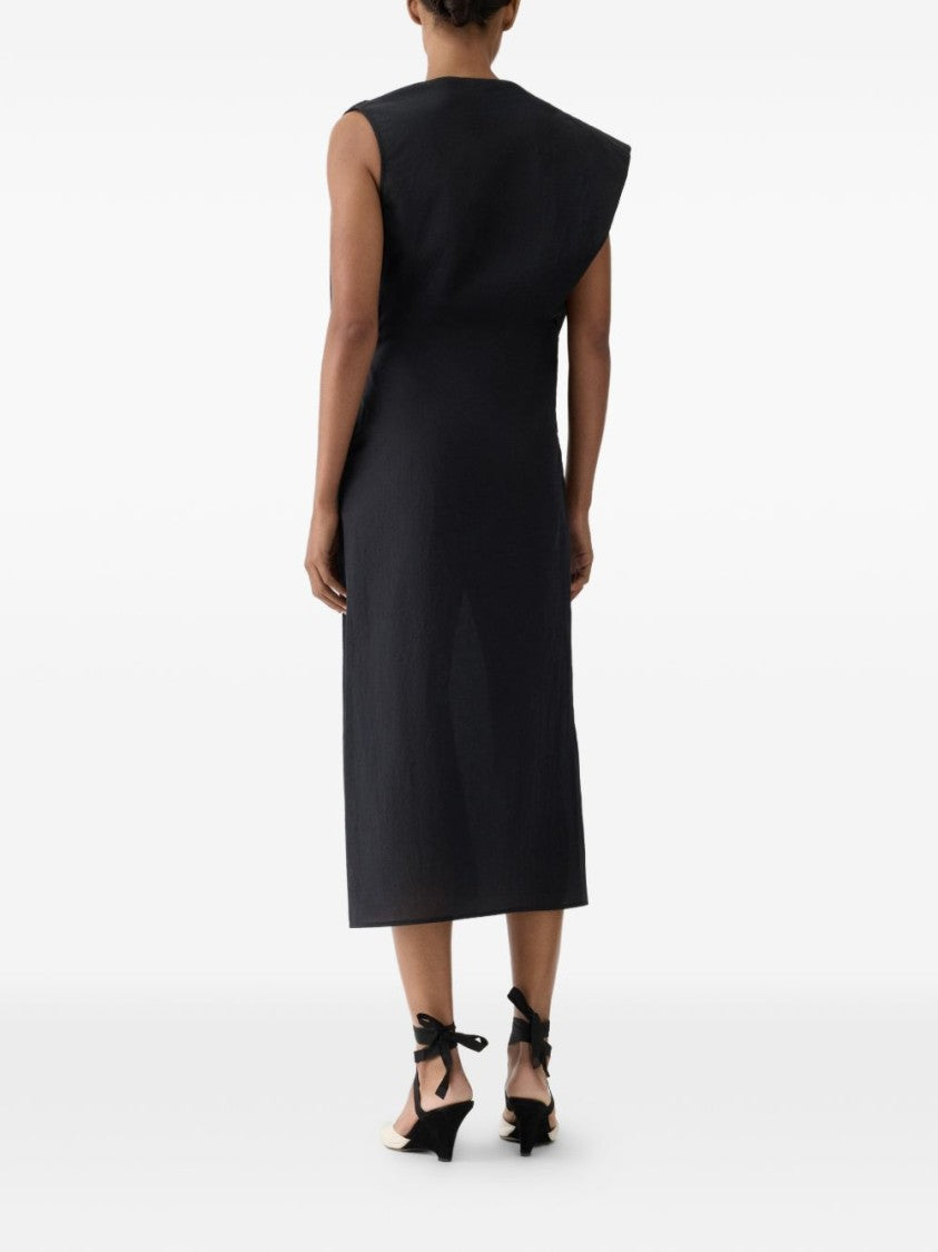 Jacquemus Black Draped Detailing Sleeveless Dress