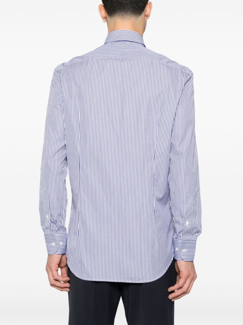 Etro Blue And White Striped Cotton Shirt