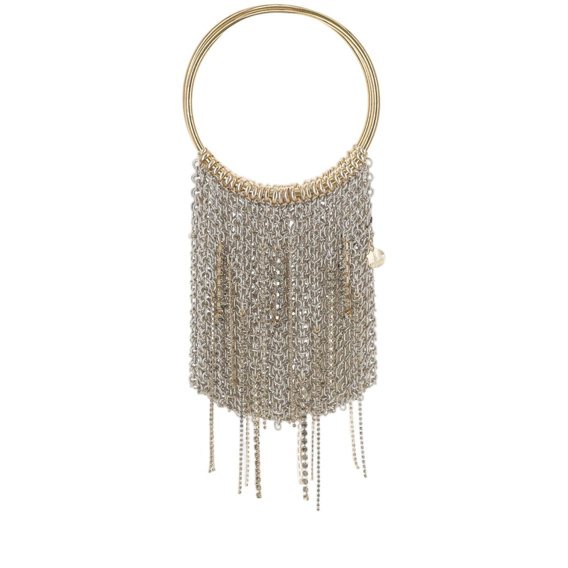 Silvia Gnecchi Handbag With Chain Fringes And Circular Handles