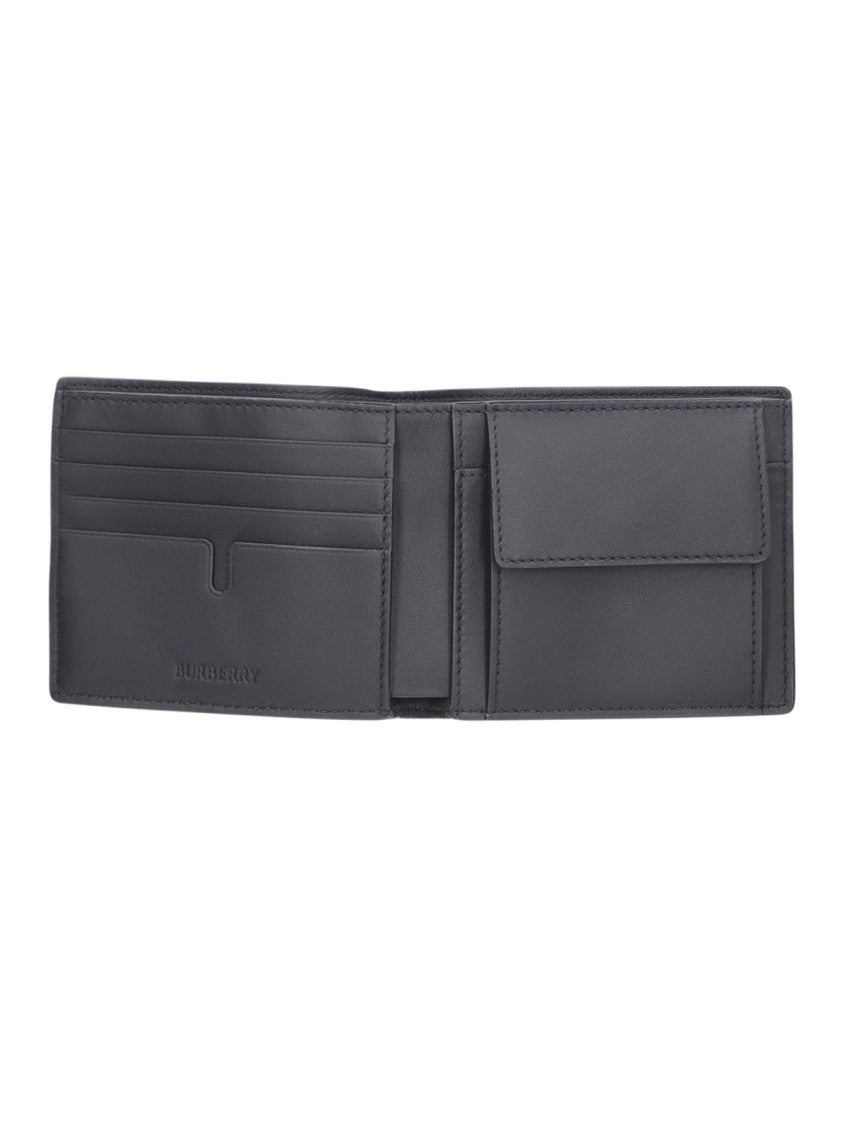 Burberry Check Fabric Embossed Logo Wallet