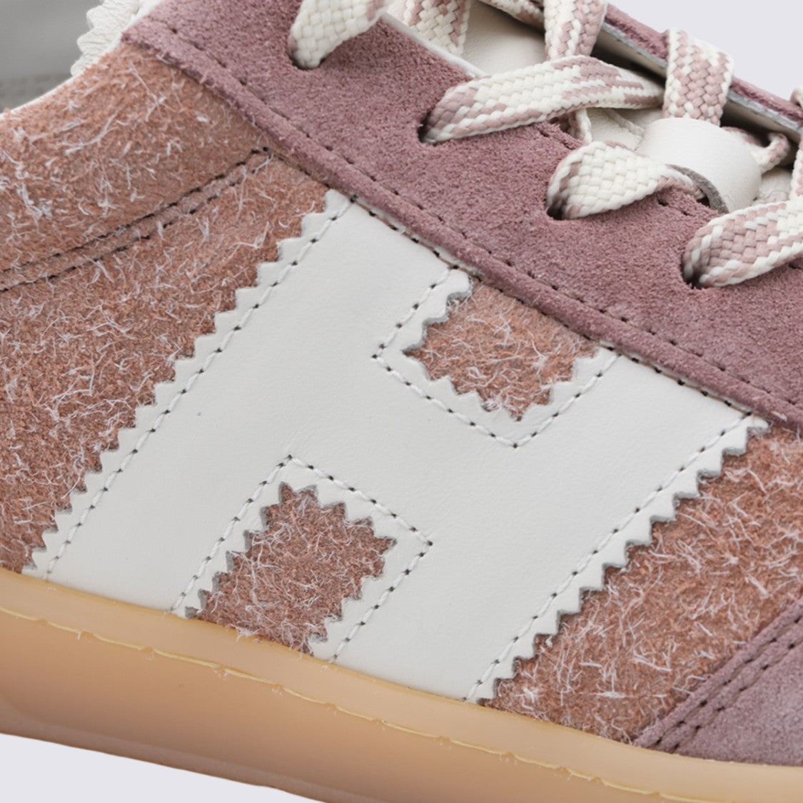 Hogan Dusty Pink Suede Sneakers With Iconic 'H' Logo