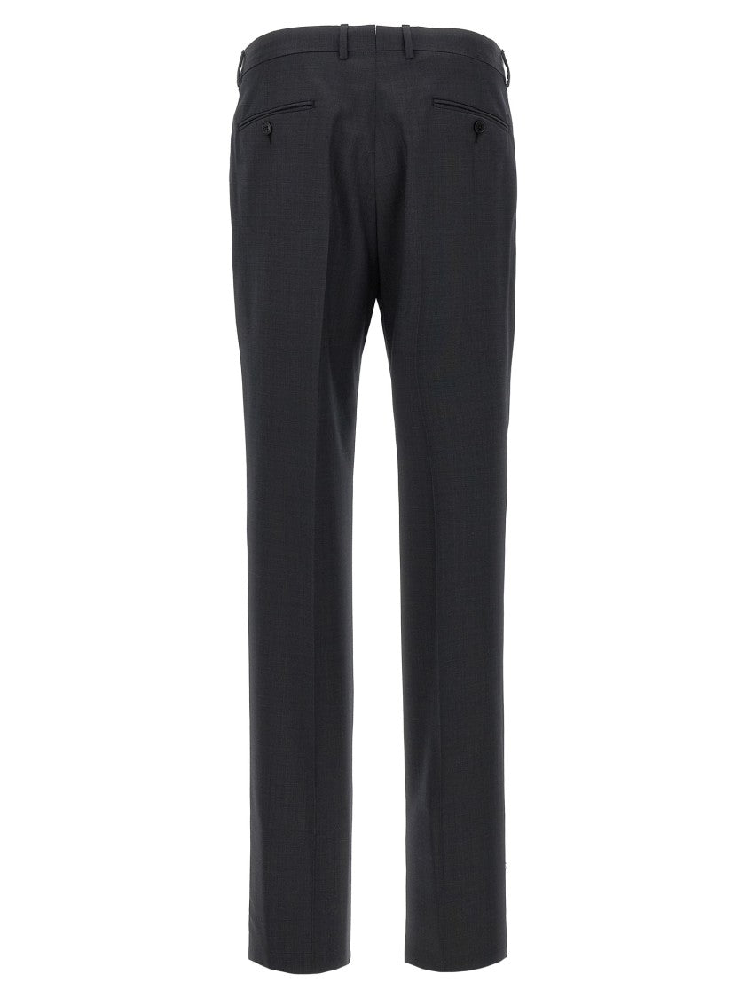 Zegna Grey Wool Suit With Single-Breasted Blazer