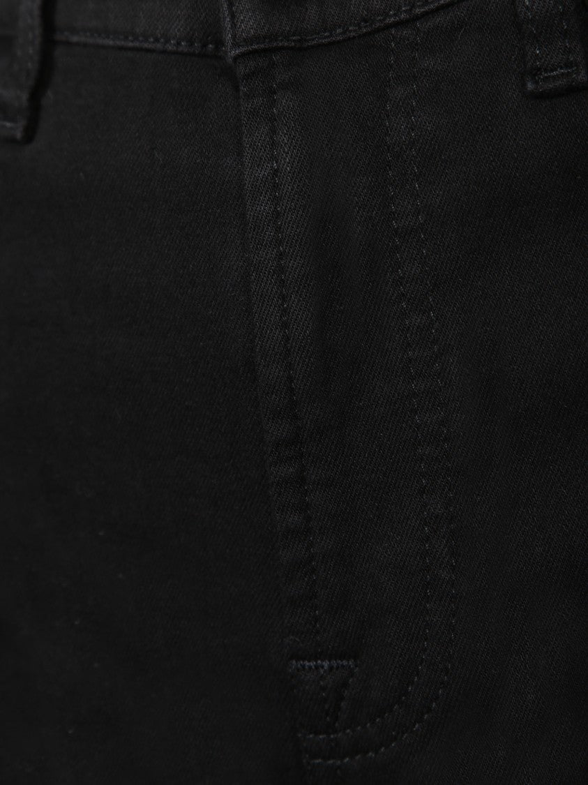 7 For All Mankind Flared Black Jeans With Five-Pocket Design