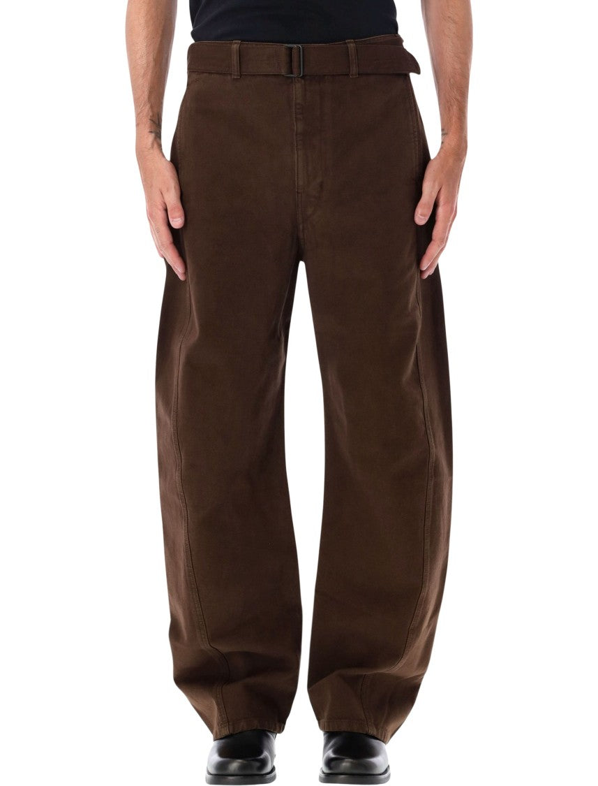 Lemaire Wide-Leg Twisted Pants With Integrated Belt