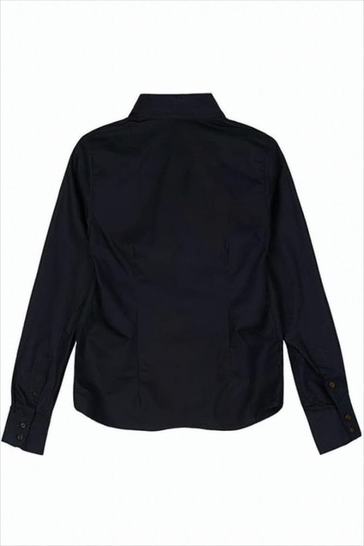 Vivienne Westwood Button-Down Black Shirt With Embroidered Logo