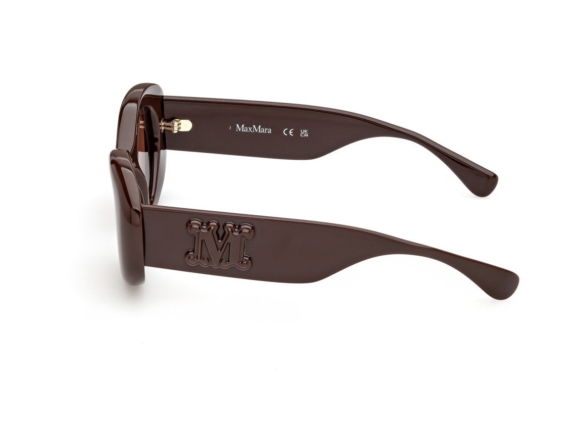 Max Mara Mm0208 Glossy Emblem Oversized Round Sunglasses