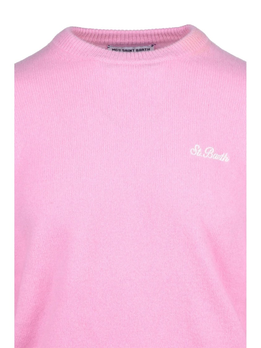 Mc2 Saint Barth Crew Neck Pullover Sweater In Soft Wool Finish