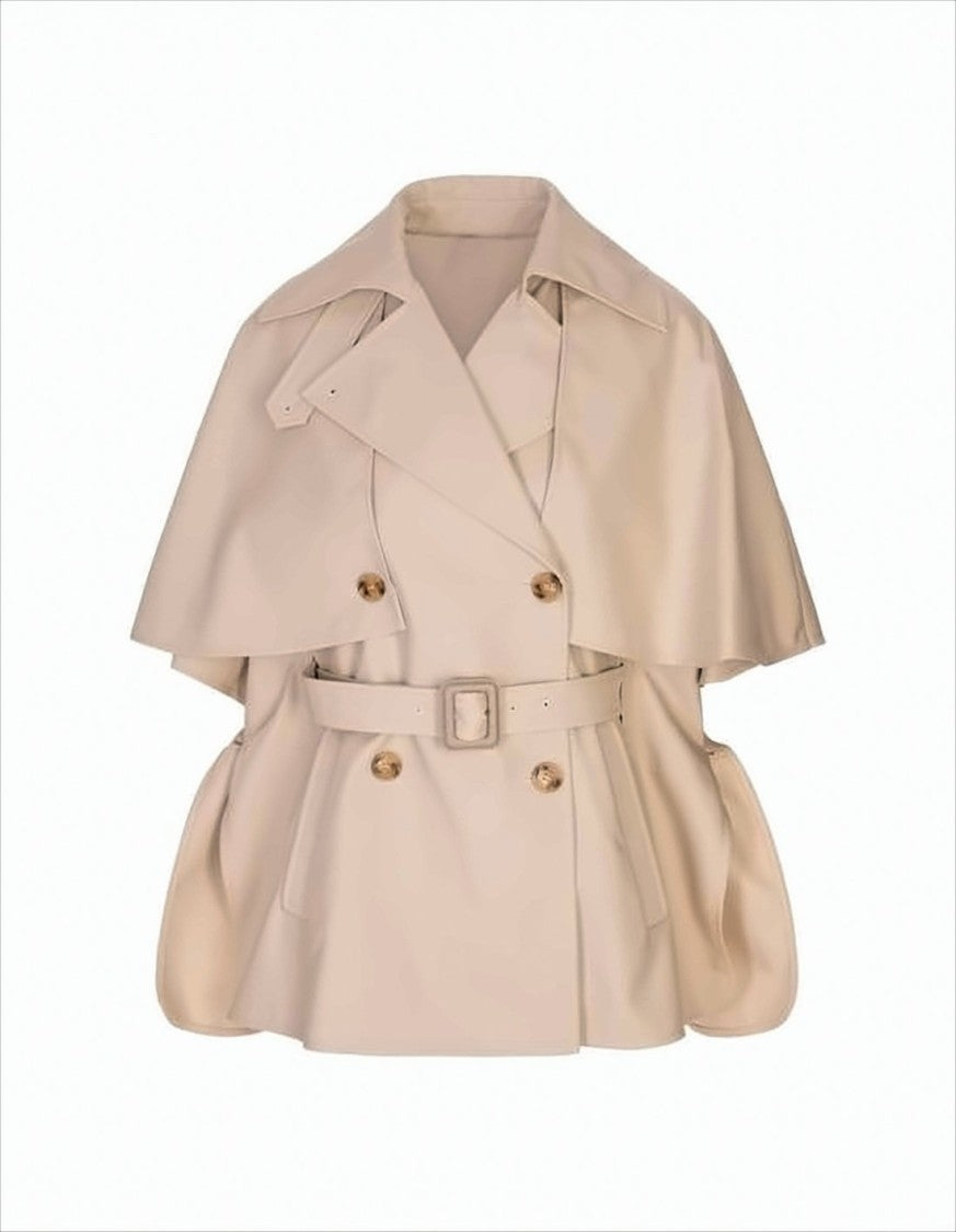 Max Mara Structured Cape-Style Jacket With Double-Breasted Front