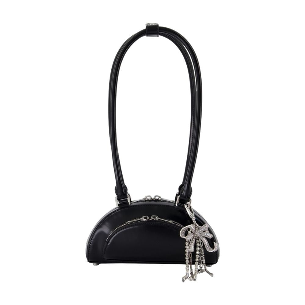 Self-Portrait Mini With Charm Shoulder Bag - Leather - Black