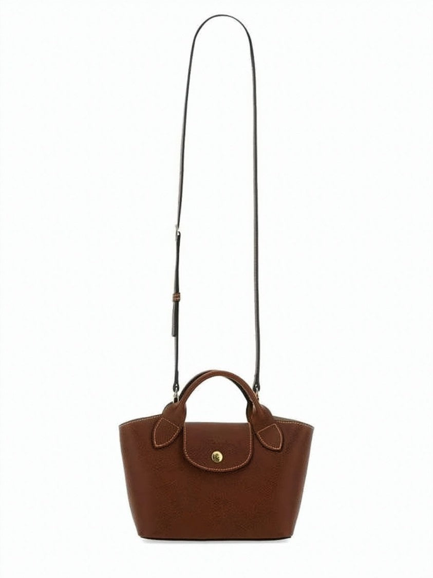 Longchamp Textured Cowhide Leather Small Top Handle Bag