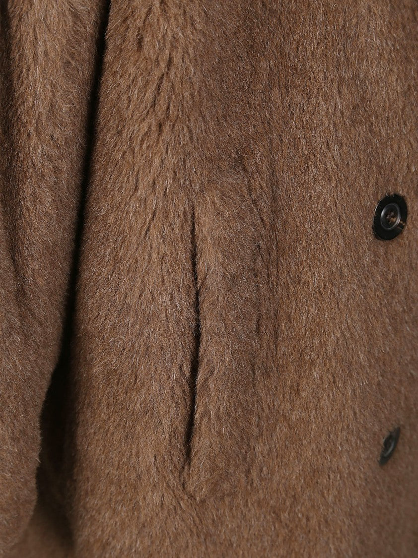 Max Mara Long Double-Breasted Teddy Coat With Relaxed Fit