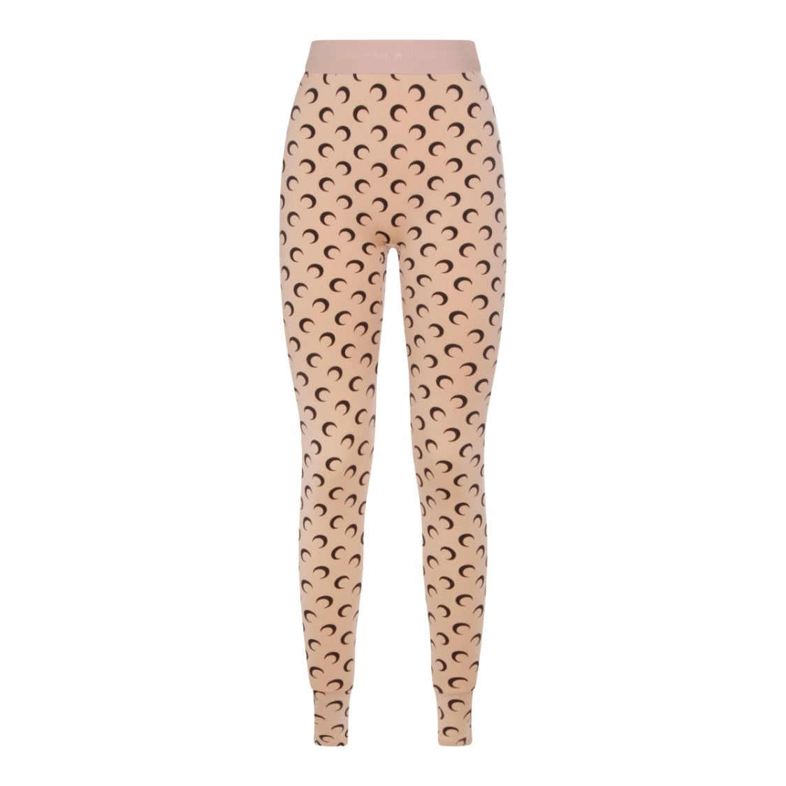 Marine Serre Tan High-Waist Crescent Moon Stretch Leggings