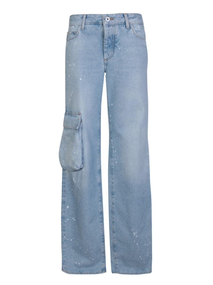 Off-White Light Blue Cargo Jeans