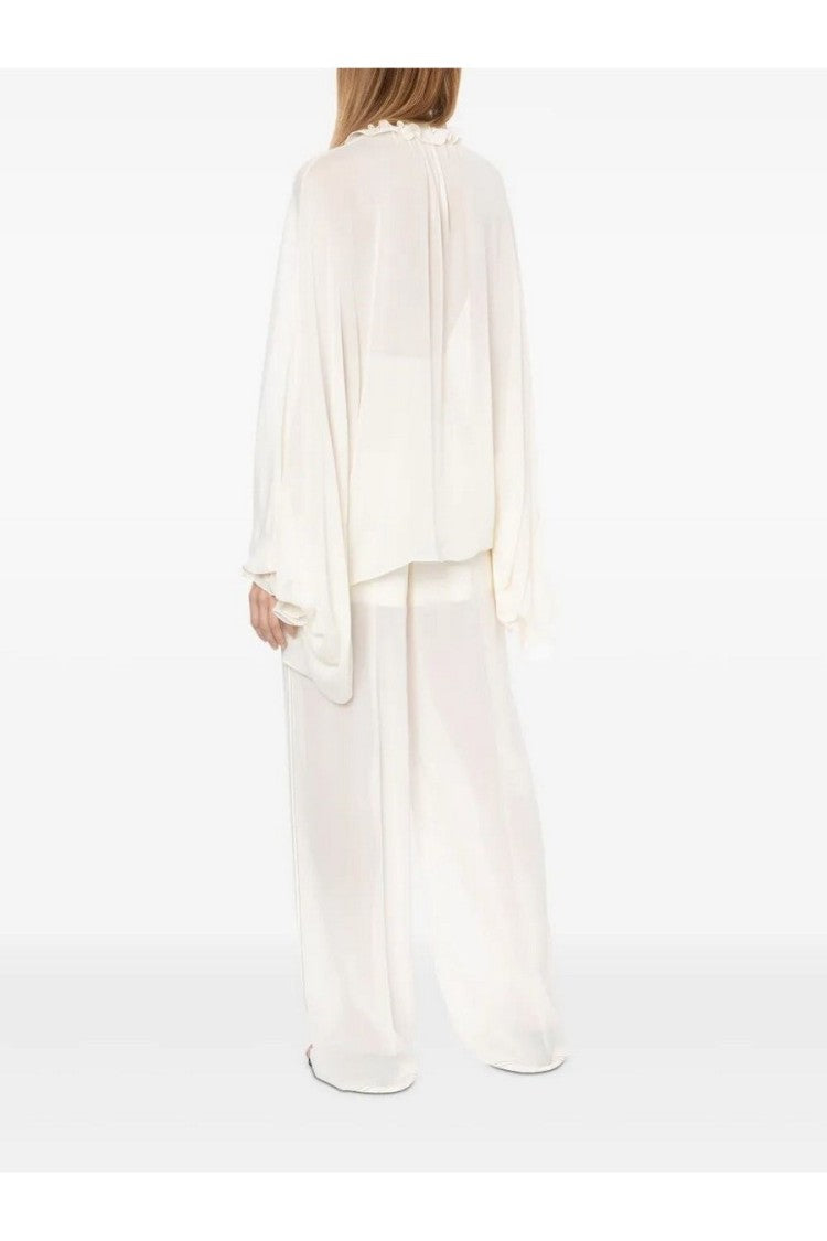 Philosophy Di Lorenzo Serafini Silk-Acetate Blend Top With Ruffled Front