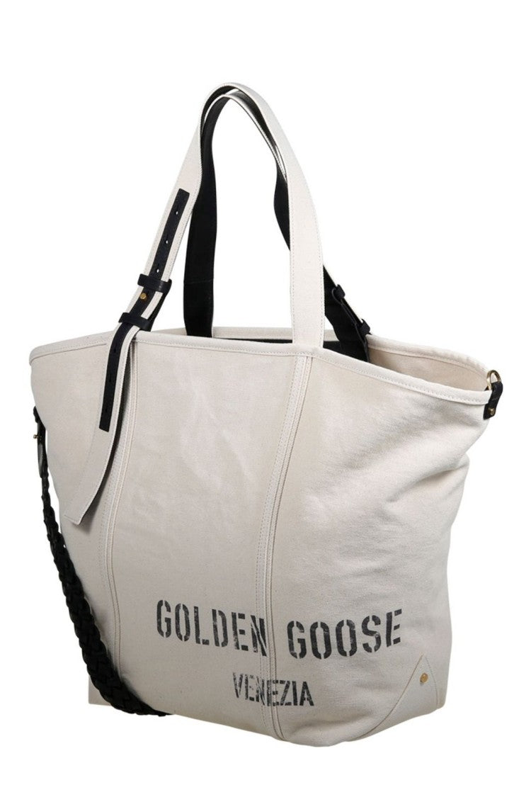 Golden Goose Structured White Handbag With Minimalist Design