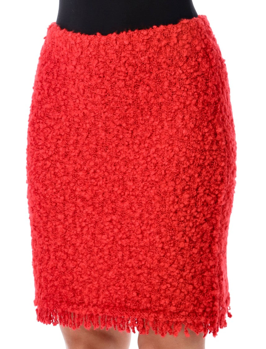Fabiana Filippi Red Tweed Bouclé Mini Skirt