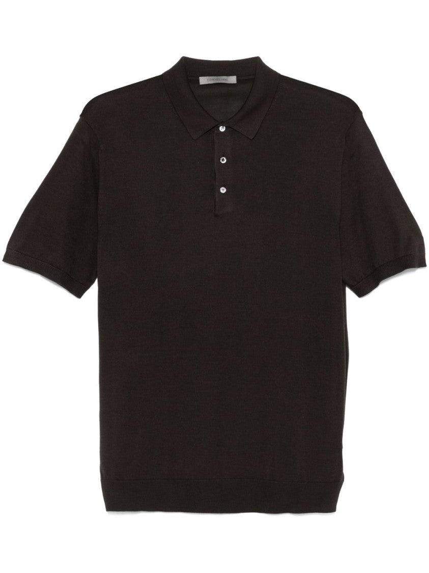 Corneliani Silk Polo T-Shirt With Three-Button Placket