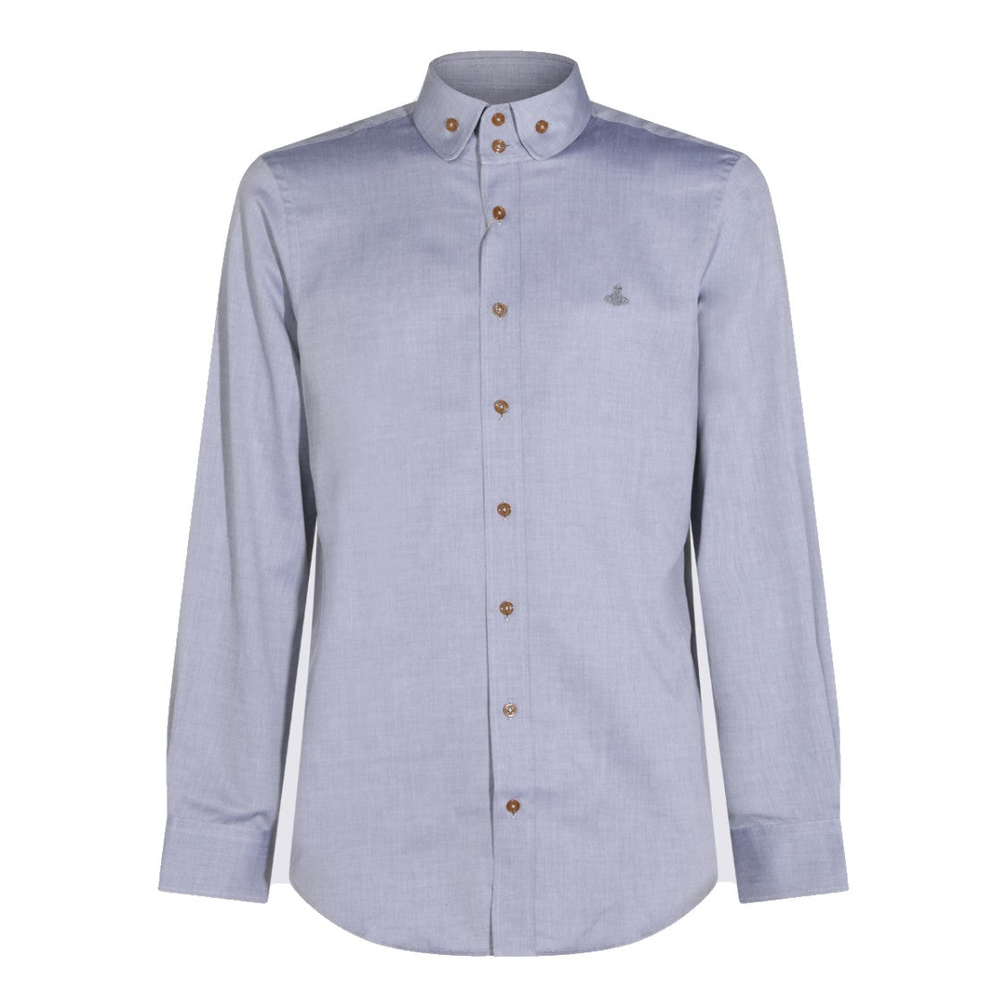 Vivienne Westwood Long-Sleeve Button-Up Shirt With Textured Fabric And Embroidered Logo