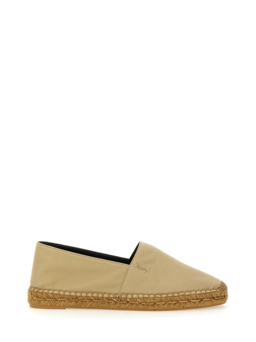 Saint Laurent Gabardine Slip-On Espadrilles With Jute-Wrapped Sole