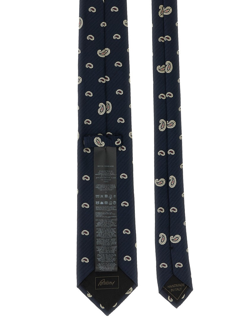 Brioni Micro Paisley Jacquard Tie