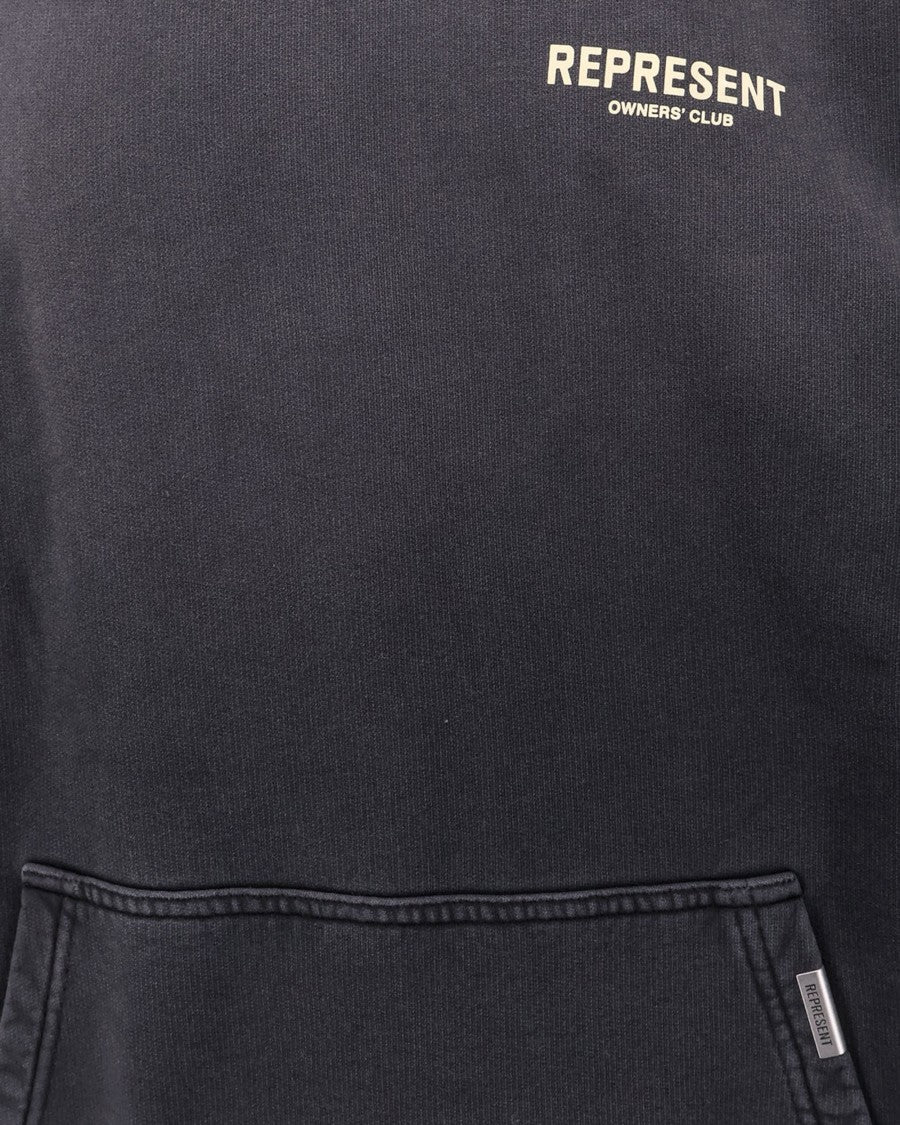 Represent Oversized Cotton Jersey Hoodie With Owners' Club Prints