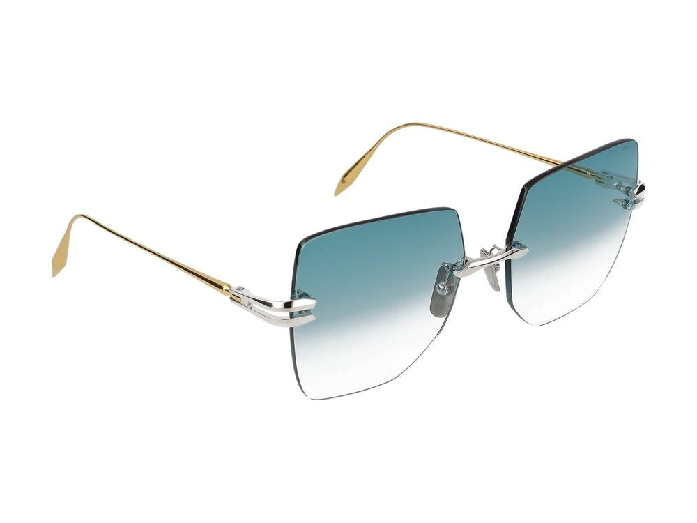 Dita Rimless Silver Oversized Gradient Lens Sunglasses