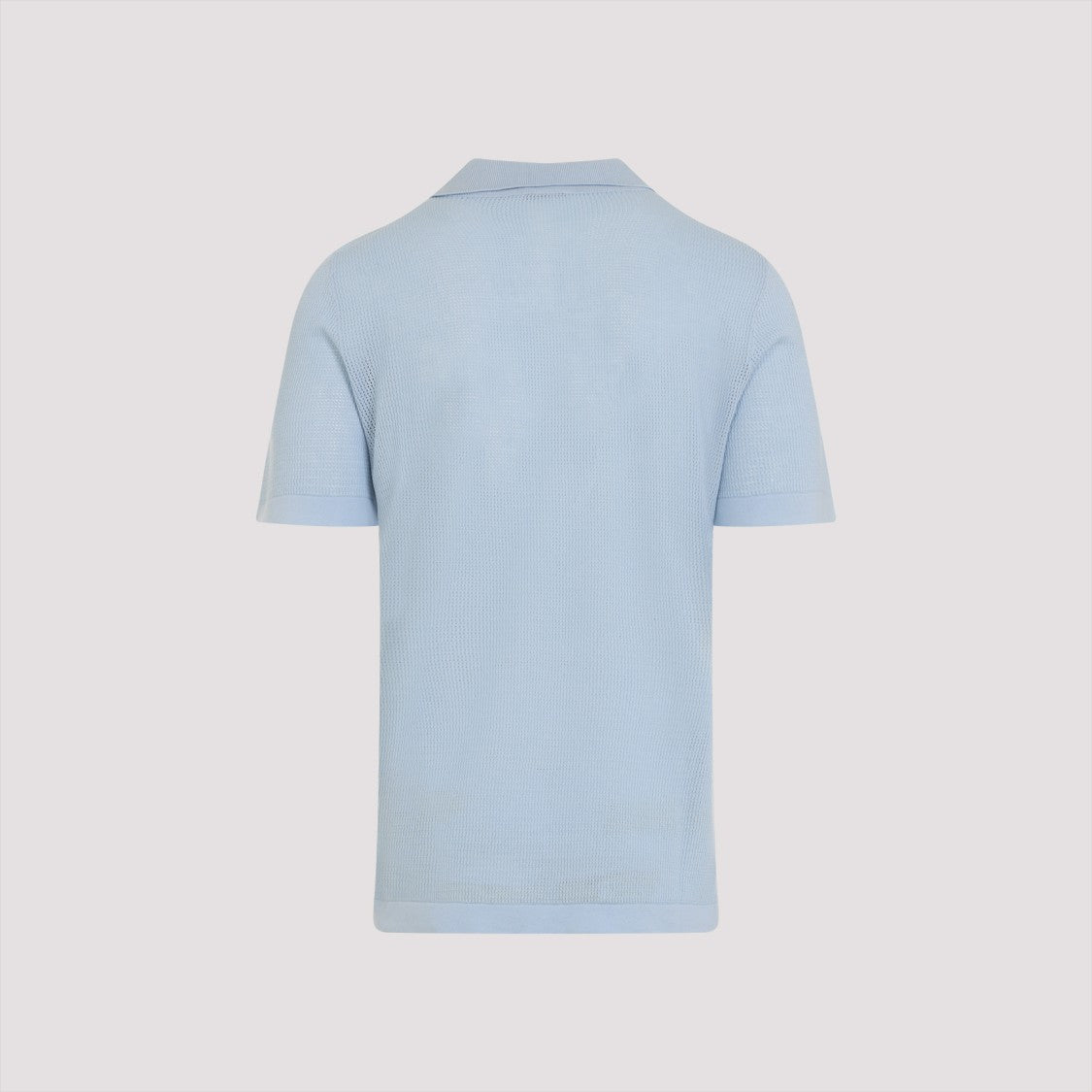 Kiton Textured Knit Polo T-Shirt In Light Blue