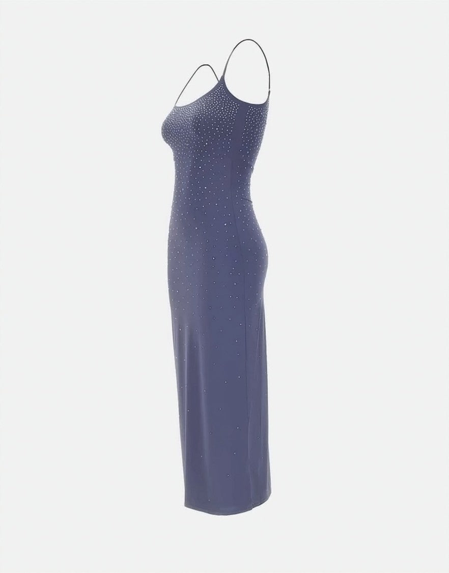Mc2 Saint Barth Gradient Embellished Midi Dress With Spaghetti Straps