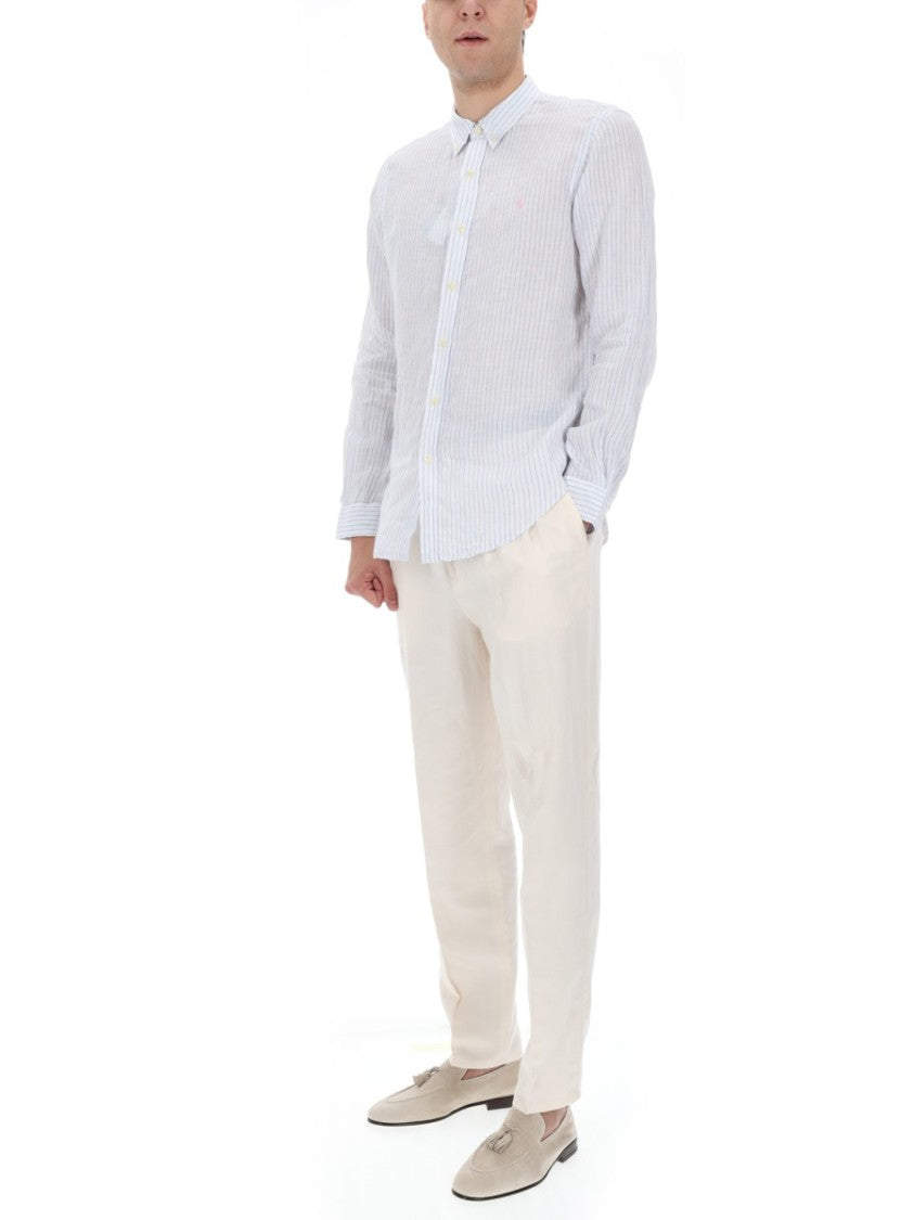 Polo Ralph Lauren Vertical Stripe Linen Casual Shirt