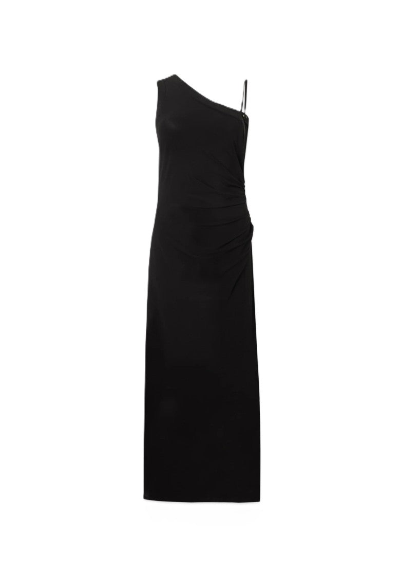 Max Mara Asymmetrical One-Shoulder Midi Dress With Ruching