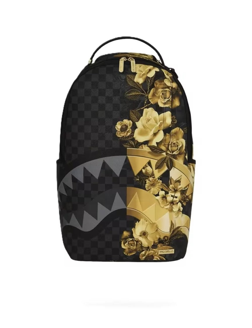Sprayground Gold Floral Remix Dlxsv Backpack With Spacious Design
