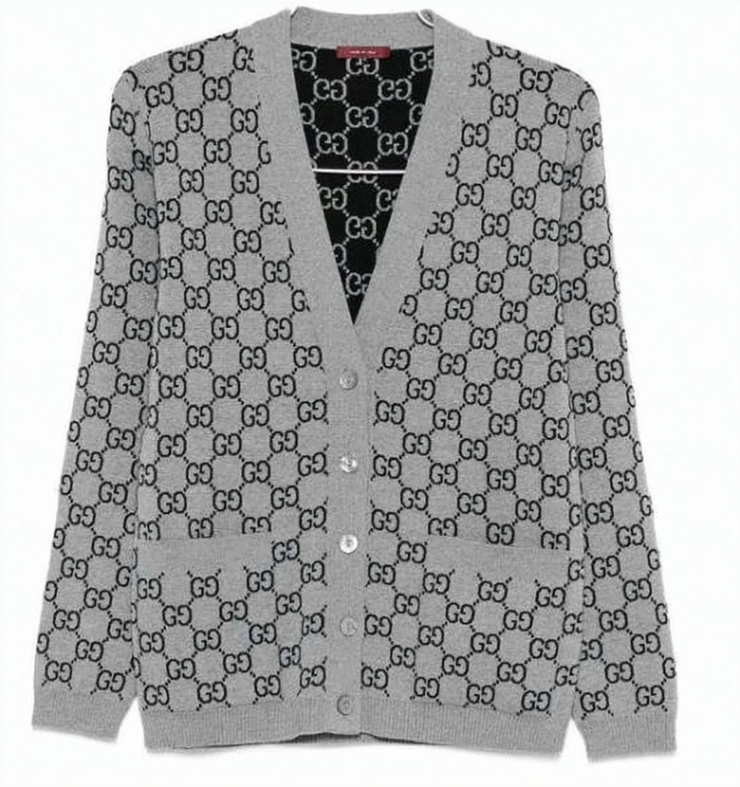 Gucci Classic V-Neck Cardigan With All-Over Logo Pattern