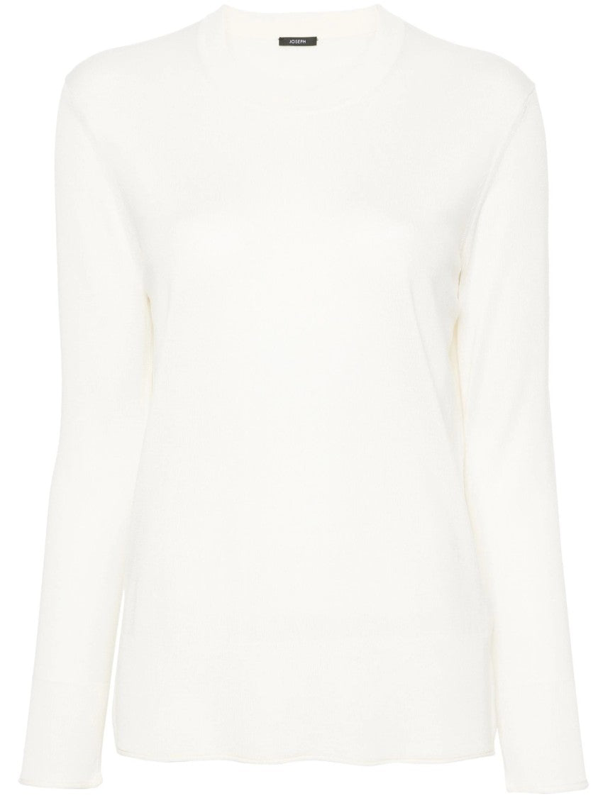 Joseph White Sweater In Super Fine Merino Wool