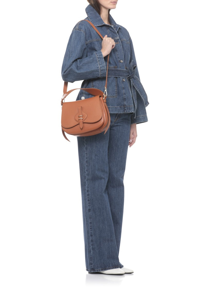 Coccinelle Medium Leather Shoulder Bag With Flap Closure