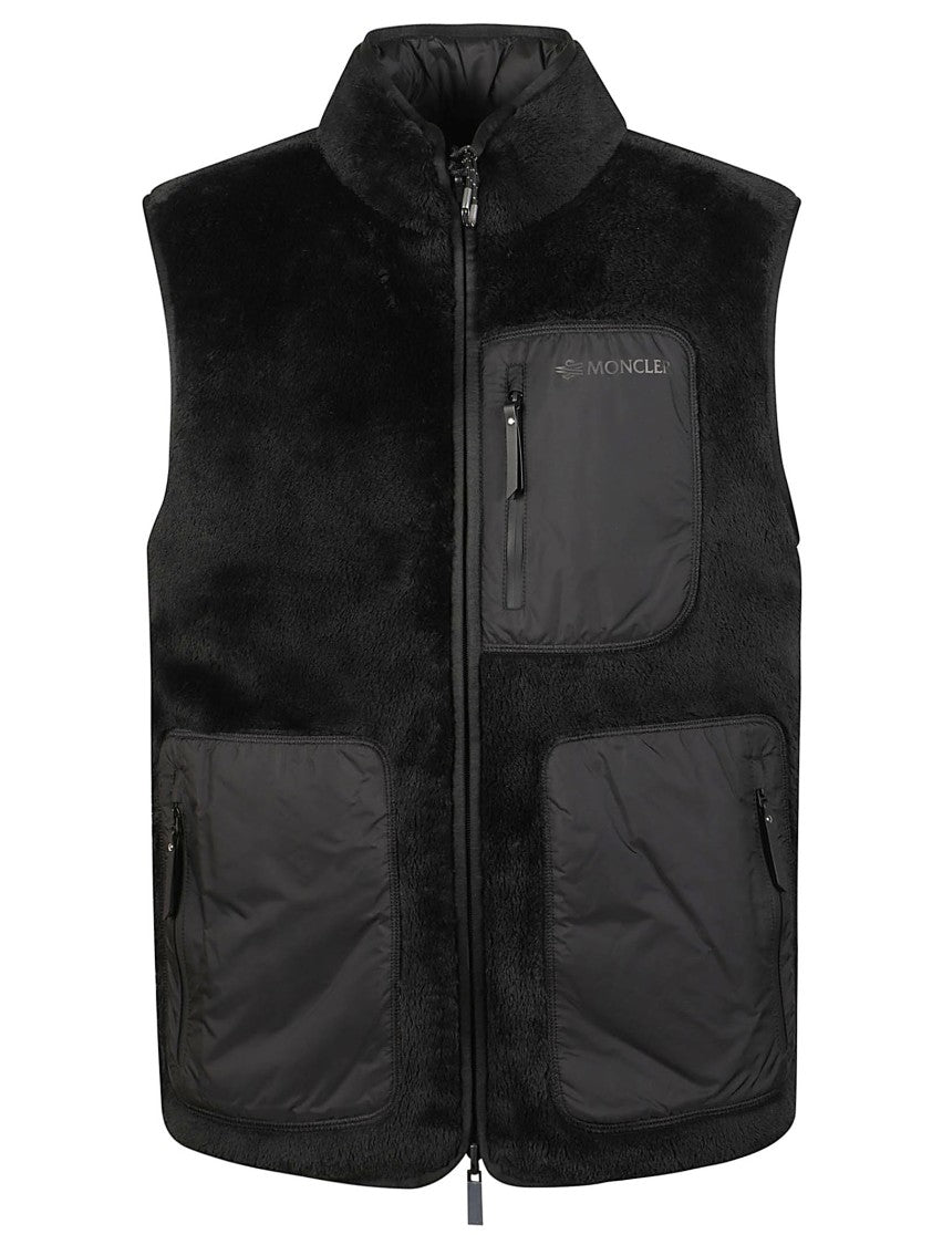 Moncler Reversible High-Collar Teddy Fleece Vest