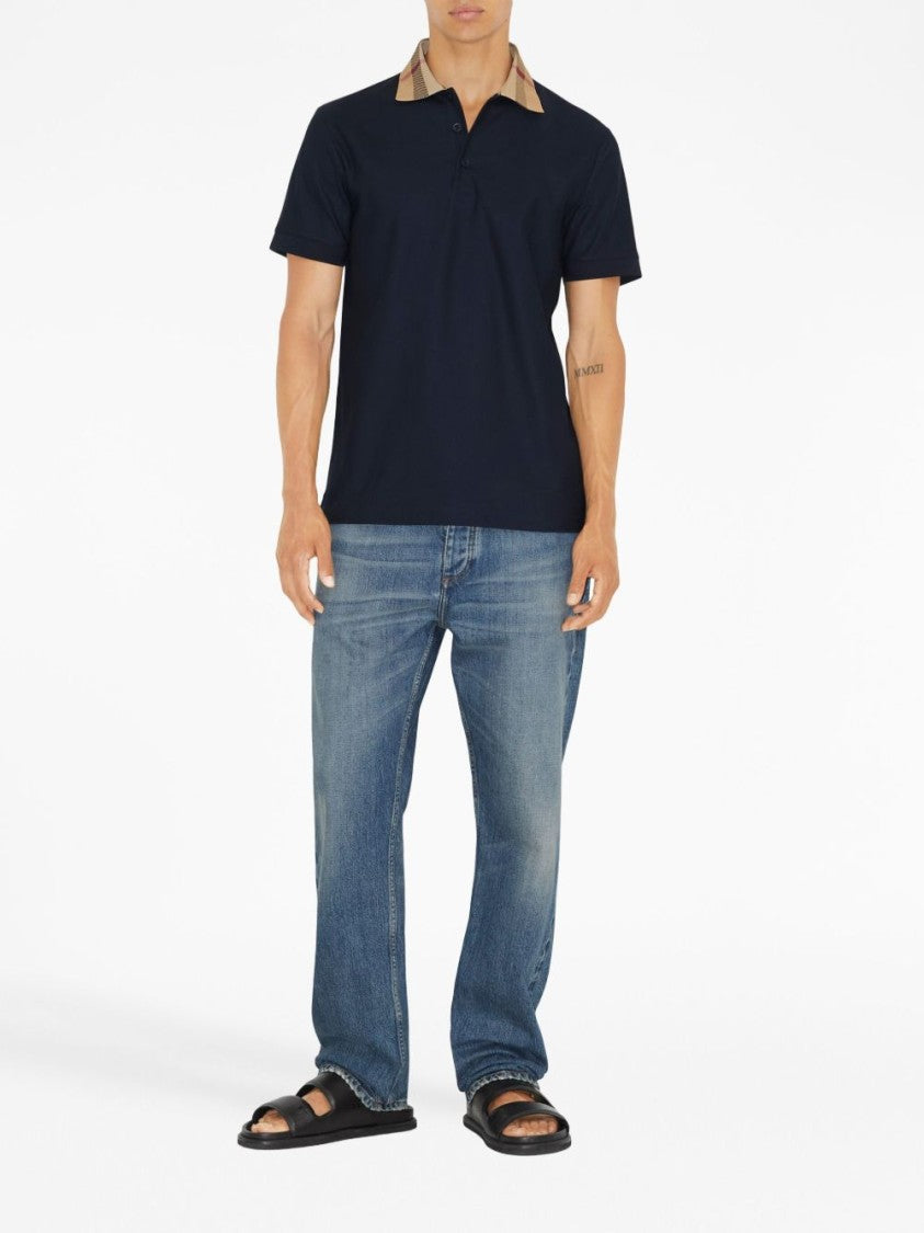 Burberry Cody Polo Shirt With Distinctive Check Collar