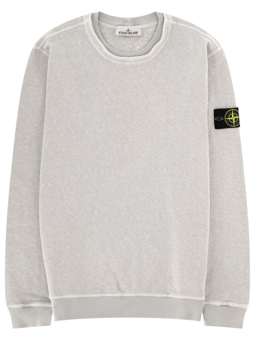 Stone Island Light Grey Compass Logo Sweatshirt