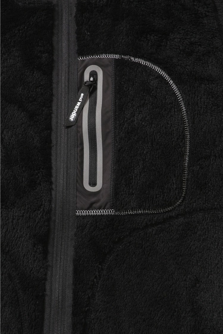 And Wander Black High Loft Fleece Jacket