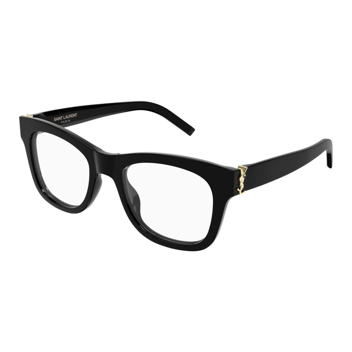 Saint Laurent Rectangular Frame Eyeglasses With Gold Hardware Detail