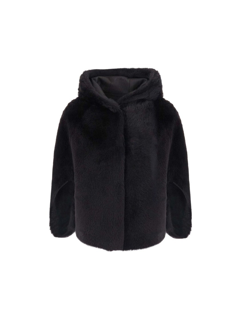 Suprema Sheepskin Shearling Hooded Coat