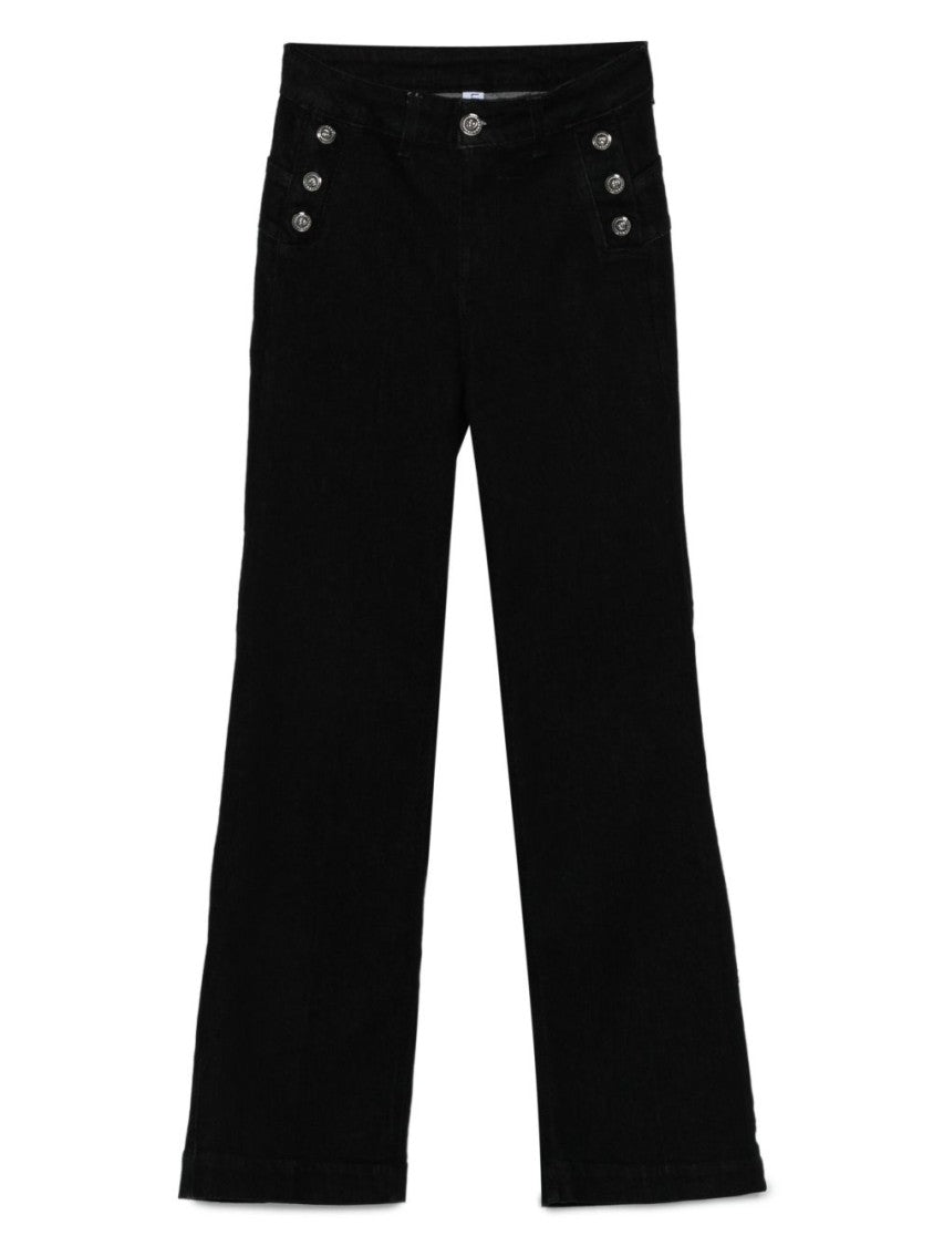 Liu Jo High-Waisted Straight-Leg Jeans With Decorative Buttons