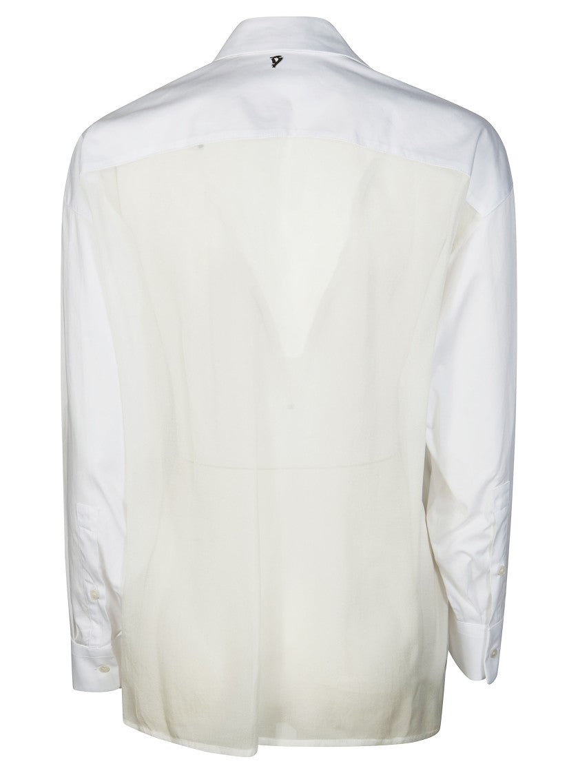 Dondup Relaxed Fit Opaque Panel Voile Shirt