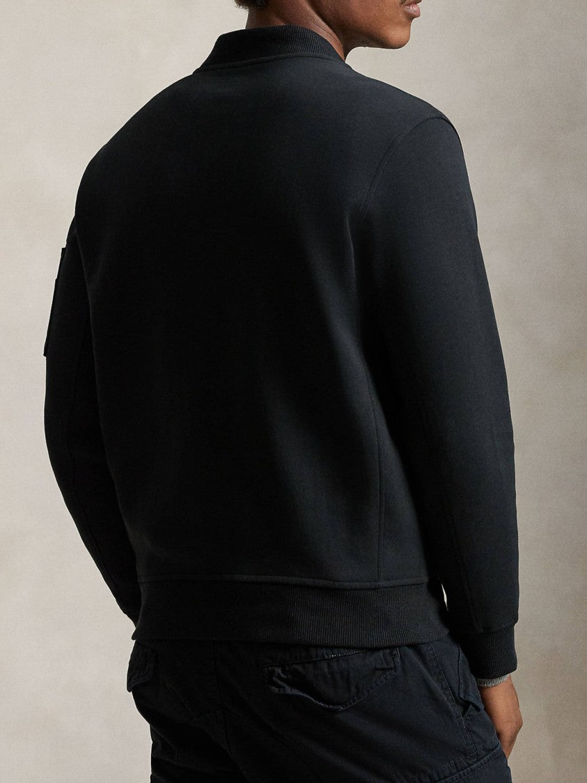 Polo Ralph Lauren Black Full-Zip Sleeve Pocket Sweatshirt