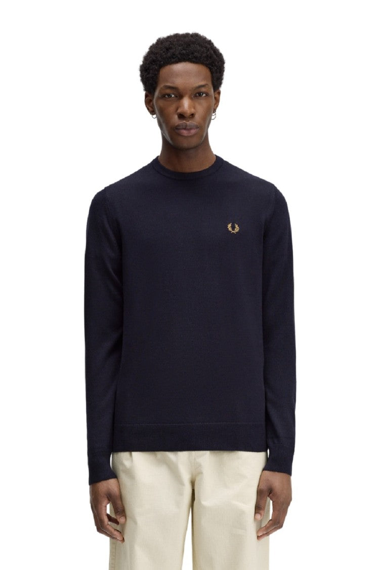 Fred Perry Regular Fit Crewneck Sweater Wool-Cotton Blend