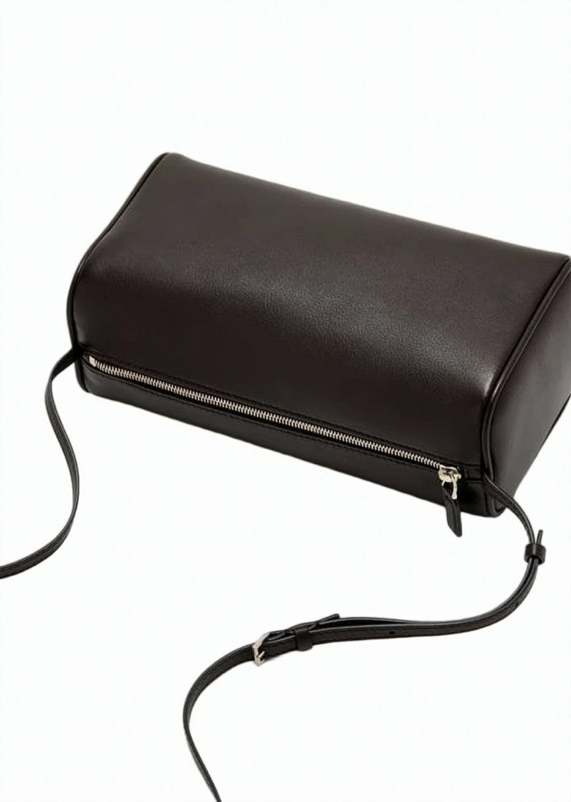 The Row Rectangular Shoulder Bag With Adjustable Strap And Zipper Closure