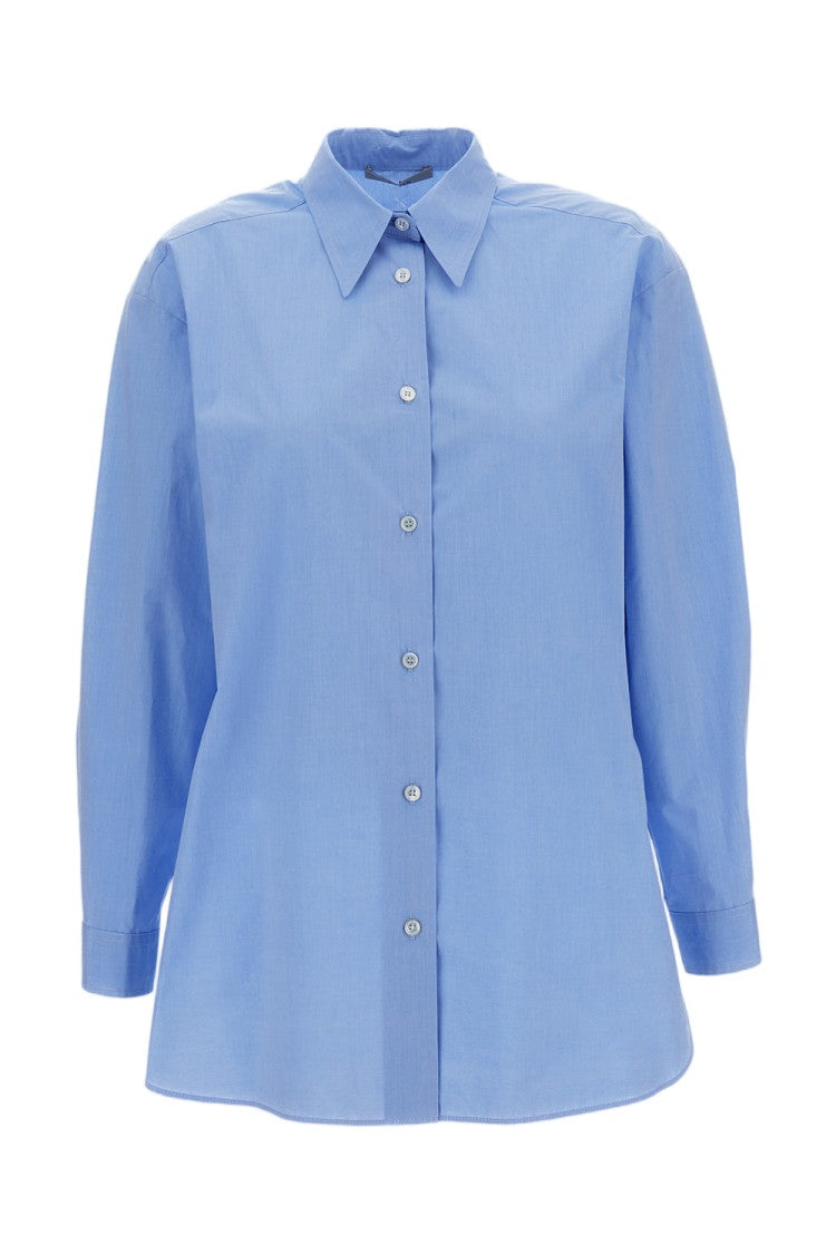 Dusan Light Blue Cotton Shirt With Pointed Collar