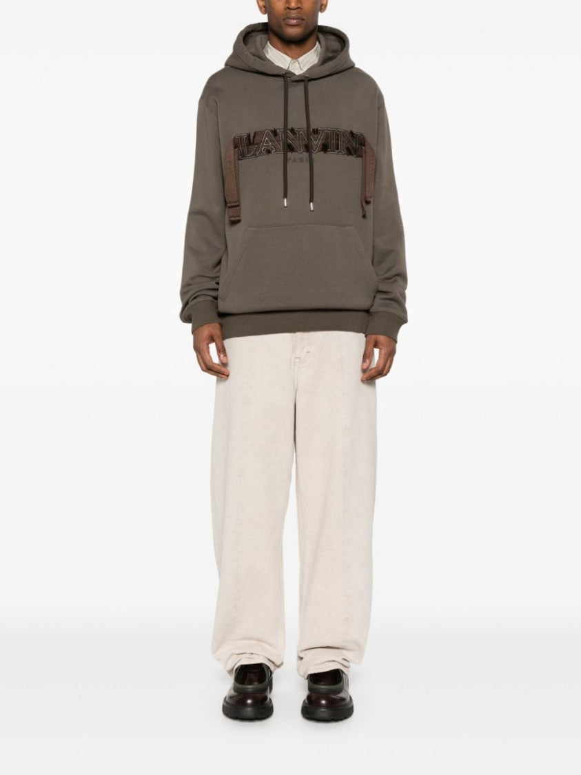 Lanvin Dark Olive Green Cotton Jersey Hoodie